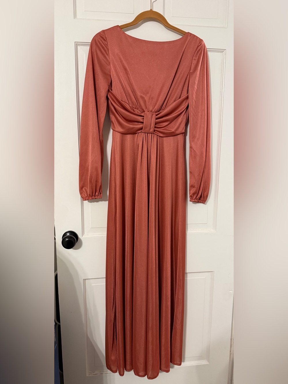 1970s Disco Era House of Bianchi Long Sleeve Formal Gown